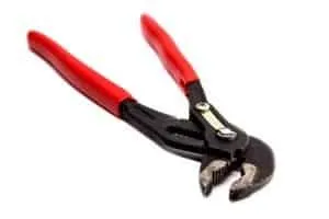 A pair of pliers with red dip coating