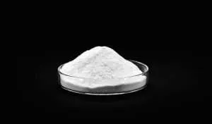 A small bowl of polyvinyl chloride powder